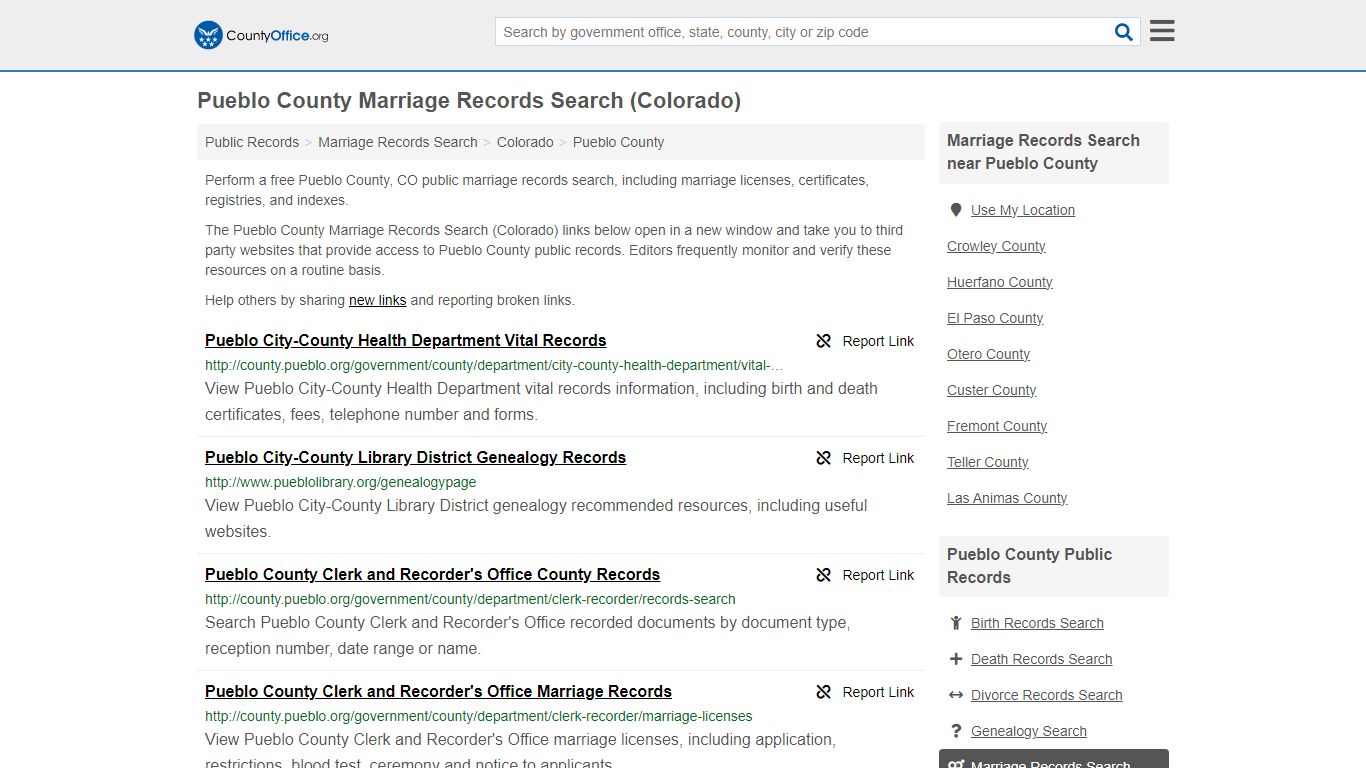 Marriage Records Search - Pueblo County, CO (Marriage Licenses ...
